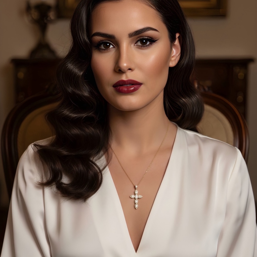 Elegant Faith Gold Cross Pendant Necklace
